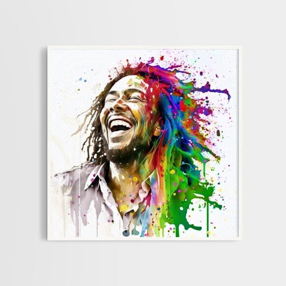 8x10 Bob Marley Smiling Fantasy Watercolor Oil Painting Wall Art Print - Picture 7 of 7